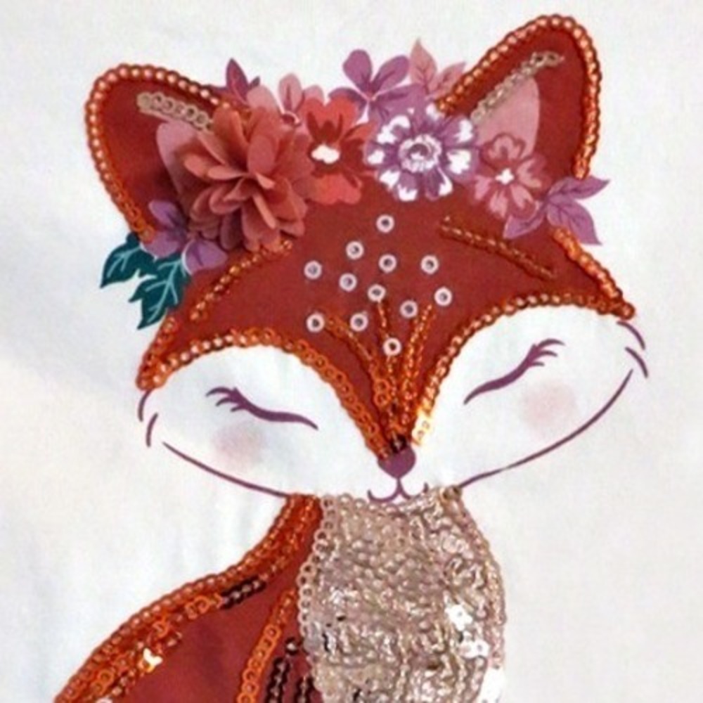 Haute Hippie Girls 2Pc Outfit‎ Set Girls XS 4 Fox Sequin Floral Top & Pants NWT - Picture 5 of 7